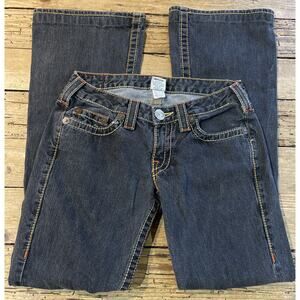 True Religion Womens Size 29 Black Denim Wash Flare Bell Bottom Pants